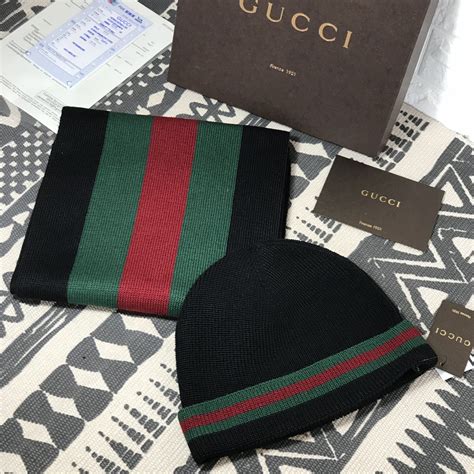 gucci knit hat and scarf|gucci scarf real.